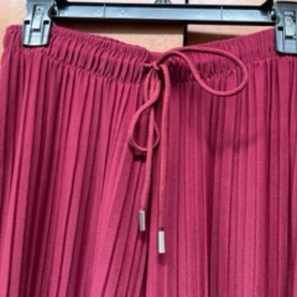 Burgundy Pleated Pants - Picture 2 of 3